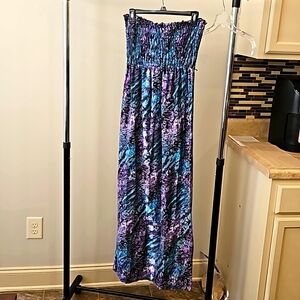 Colorful Strapless Maxi Dress